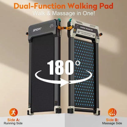 Multi-Functional Massage Treadmill Smart Walking Pad Portable Incline Running Machine for Home Use Space Saving Machine