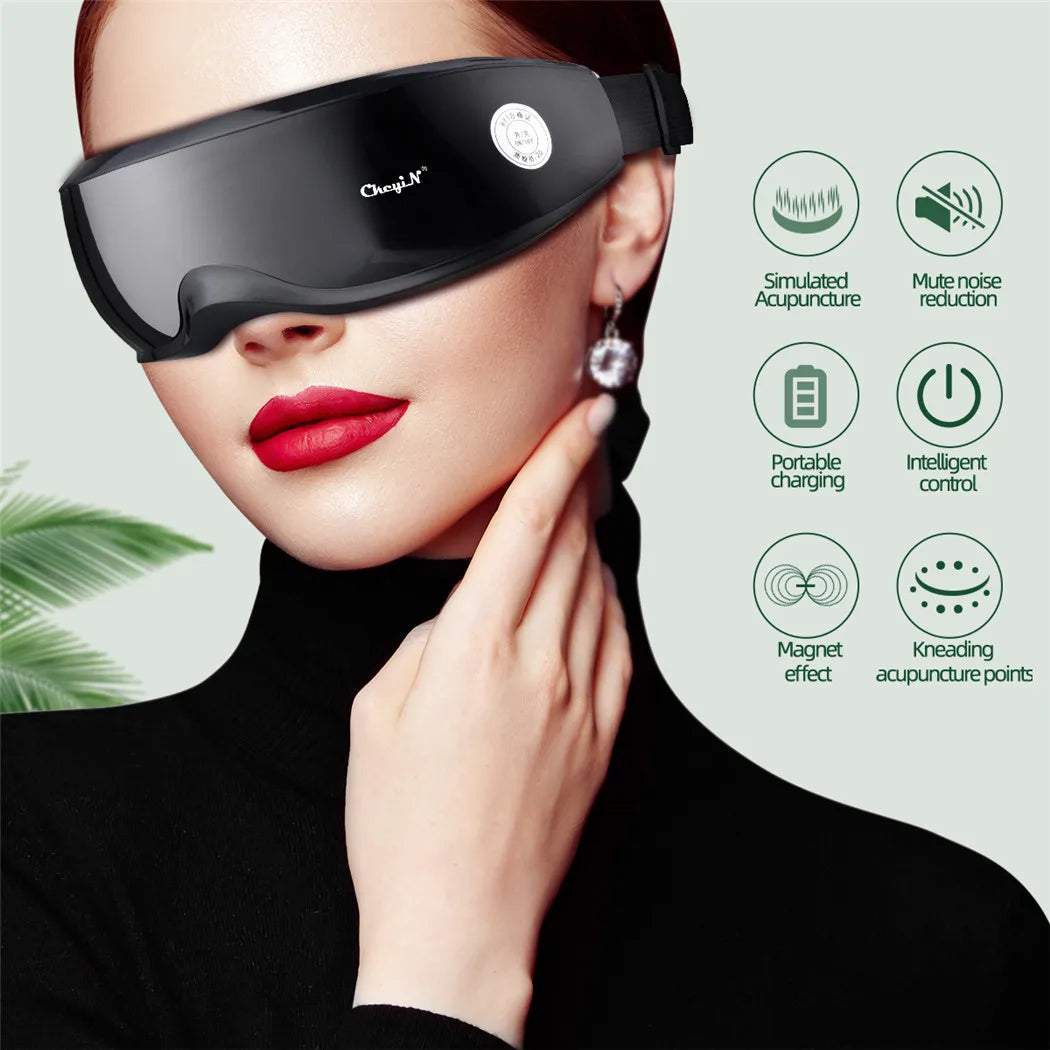 Eye Massager Magnetic Therapy Vibrator Smart Eye Massage Instrument Removal 9 Modes Relieves Fatigue Eyeball Massage