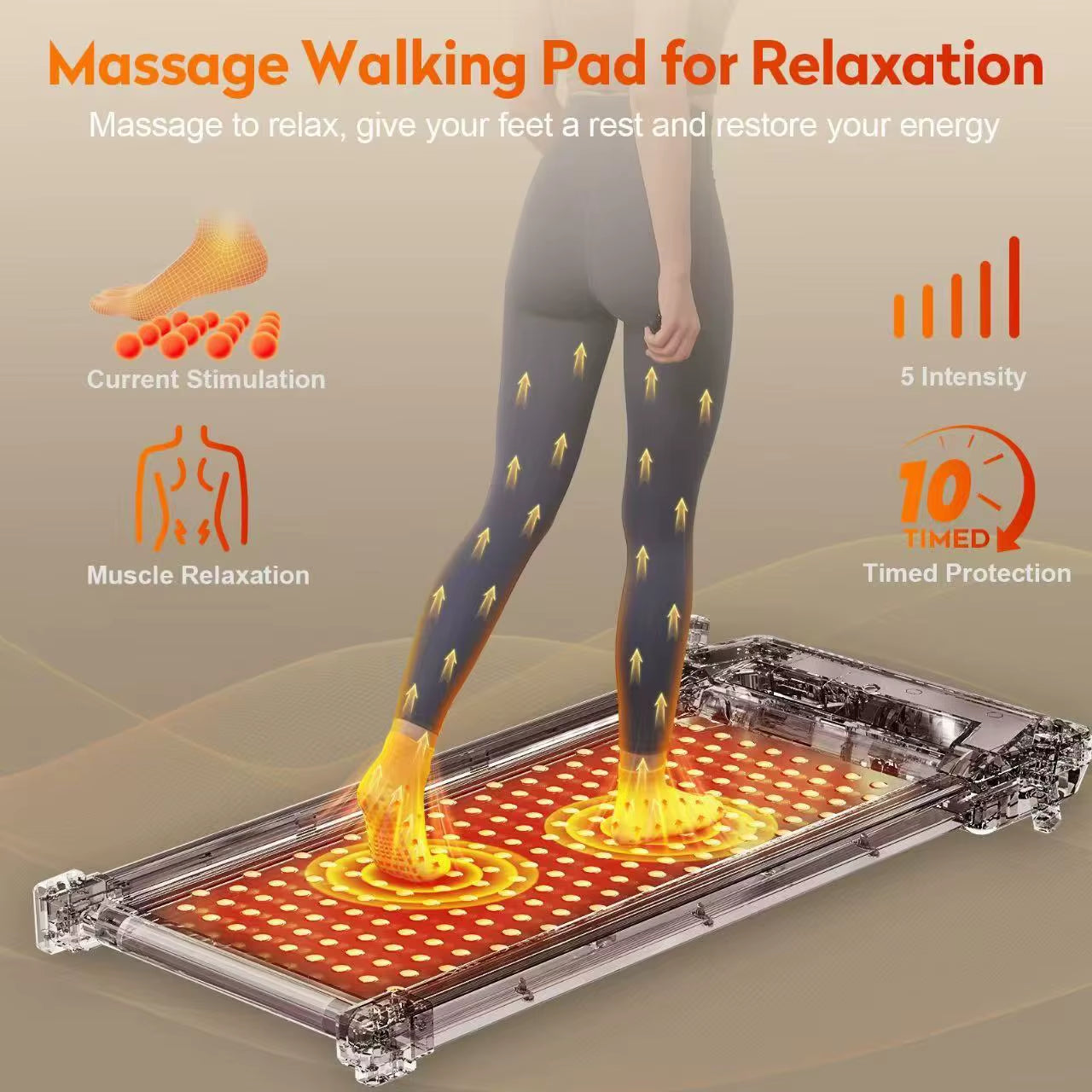 Multi-Functional Massage Treadmill Smart Walking Pad Portable Incline Running Machine for Home Use Space Saving Machine