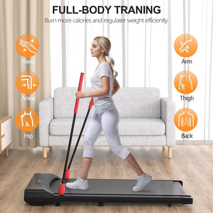 New Removable Walking Pad Foldable Electric Home Treadmill with Handrail & Remote Controller Motor Driven for Exercise