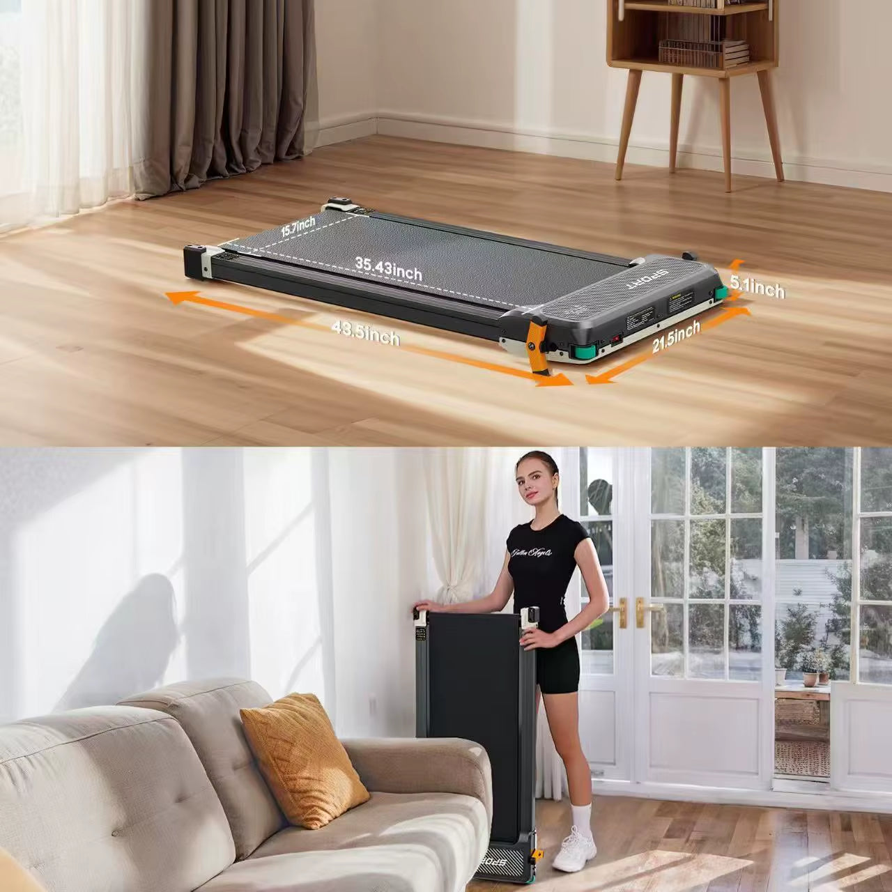 Multi-Functional Massage Treadmill Smart Walking Pad Portable Incline Running Machine for Home Use Space Saving Machine