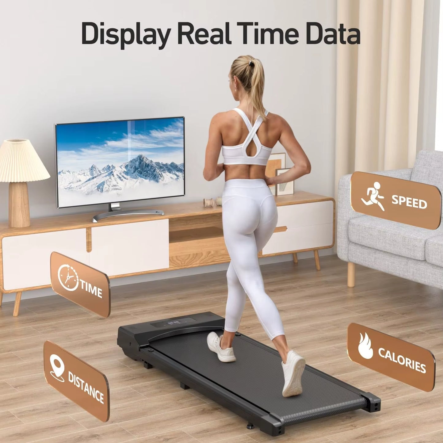 New Removable Walking Pad Foldable Electric Home Treadmill with Handrail & Remote Controller Motor Driven for Exercise