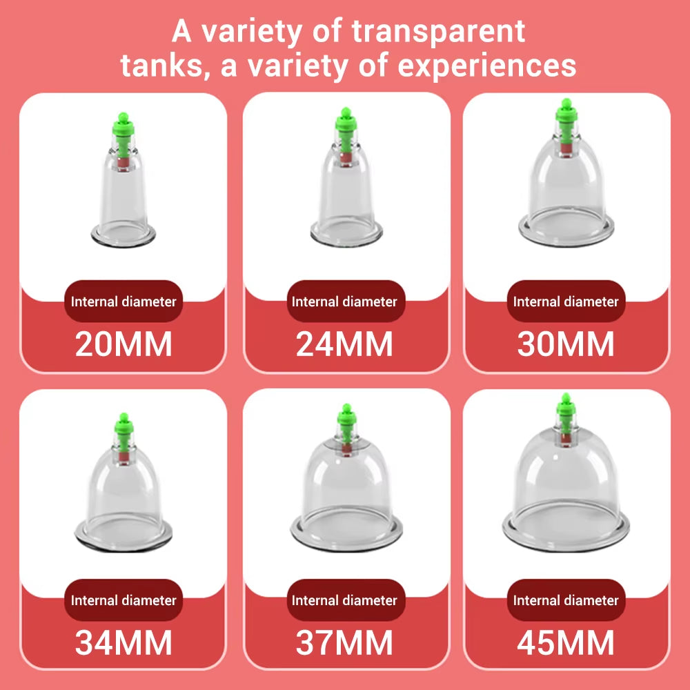 Electric Intelligent Scraping and Cupping Device Household Wireless Cupping 6 Cans Painless Scraping Dredge Meridian Health Care